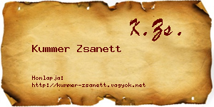 Kummer Zsanett névjegykártya